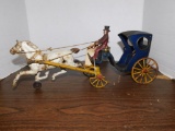 CAST IRON HORSE AND BUGGY, VERY OLD