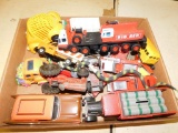 LOT TOYS, TRUCKS, CARS, TRACTOR, BANK, ETC.