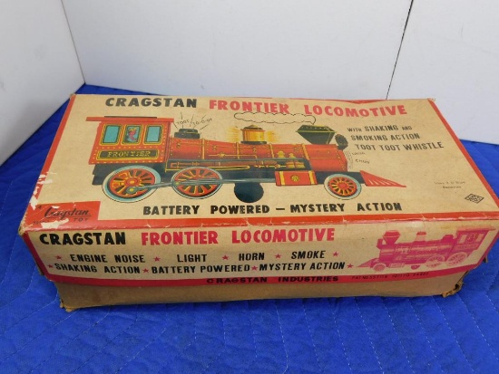 CRAGSTAN FRONTIER LOCOMOTIVE, BATTERY OPERATED MYSTERY ACTION, IN ORIGINAL BOX