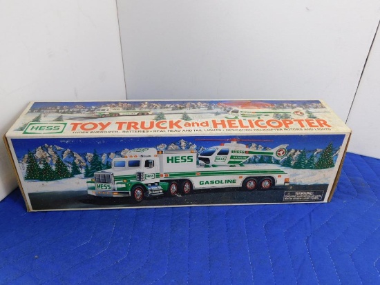 NIB, HESS TOY TRUCK AND HELICOPTER, 1995