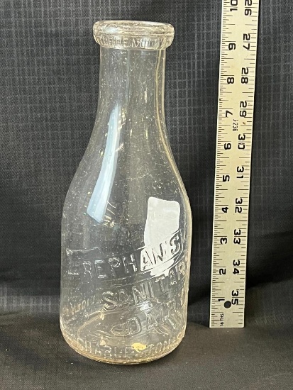 MILK BOTTLE DAIRY, REPHAN'S SANITARY DAIRY, 1 QT, CHARLESTON, SC