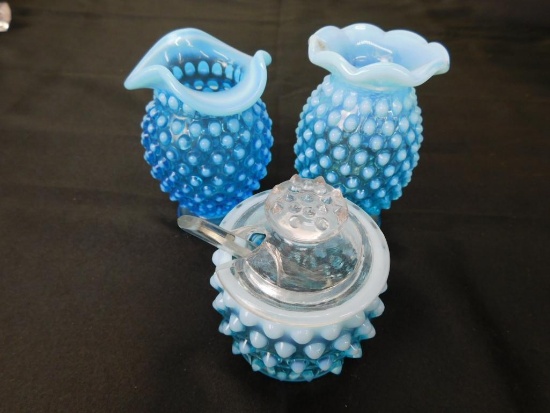 LOT OF BLUE FENTON HOBNAIL