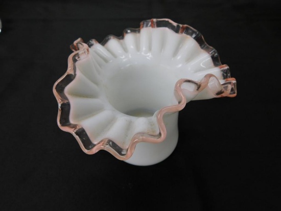 FENTON PINK CREST HAT VASE