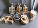 LOT OF PULLEYS , APPROX. 7