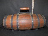 ANTIQUE WOODEN KEG WITH HANDLE