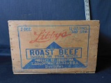 LIBBY'S ROAST BEEF PARBOILED AND STEAM ROASTED, WOODEN CRATE