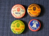 THREE TEAMSTERS AND ONE THIRD LIBERTY LOAN LAPEL PINS