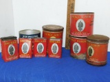 10 ANTIQUE PRINCE ALBERT TOBACCO CANS, ONE ANTIQUE SIR WALTER RALEIGH TOBACCO CAN