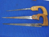 VINTAGE KEYHOLE SAWS (2) AND (1) BLADE