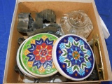 COOKIE CUTTERS, INK JAR, GLASS COASTERS