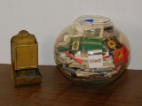 MATCHBOX HOLDER AND JAR OF MATCHBOOKS