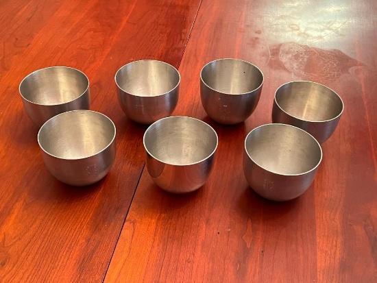 PEWTER DESSERT CUPS, APPROX. 7 PCS.