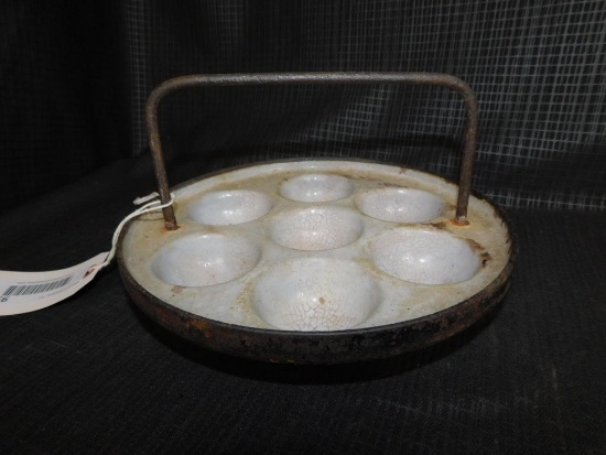 NAC & CO NO. 1 CAST IRON EGG POACHER