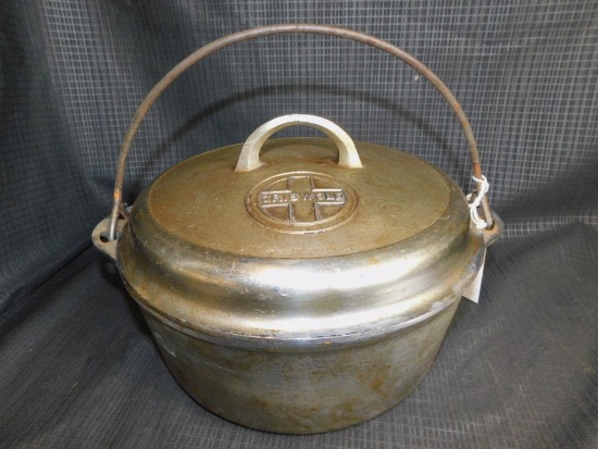 GRISWOLD NO. 8 CAST IRON TITE TOP SELF BASTING DUTCH OVEN #1278A, GRISWOLD NO. 8 CAST IRON LID #1288