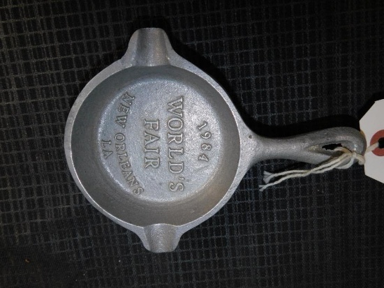 1984 WORLD'S FAIR, NEW ORLEANS LA, CAST IRON ASHTRAY