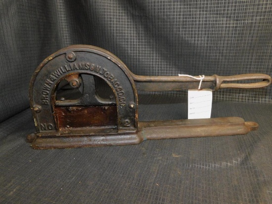 BROWN & WILLIAMSON TOBACCO CO. CAST IRON TOBACCO CUTTER NO. 2