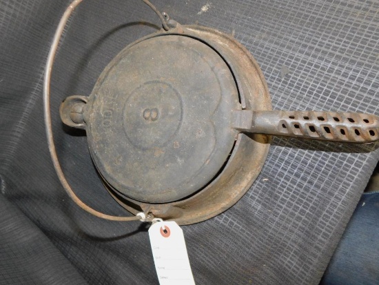 CAST IRON WAFFLE MAKER NO. 8