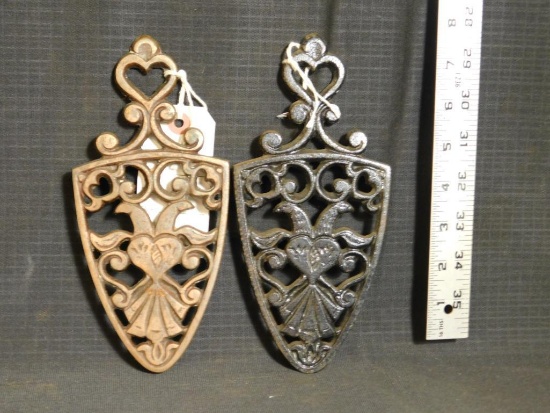 CAST IRON TRIVETS (2), NO MARKINGS