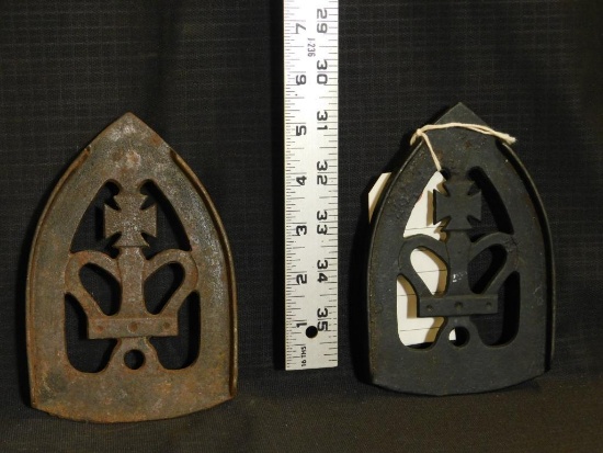 CAST IRON TRIVETS (2), COLEBROOKDALE IRON CO ?
