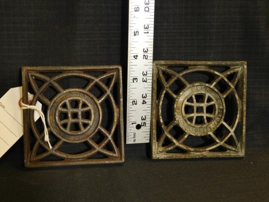 CAST IRON TRIVETS (2), OBER CHAGRIN FALLS OHIO