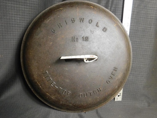 GRISWOLD CAST IRON TITE-TOP DUTCH OVEN LID, NO. 12, #2636