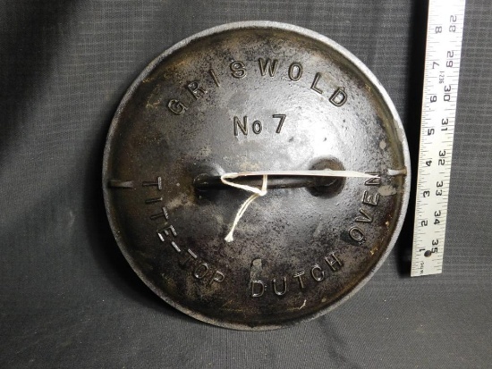 GRISWOLD CAST IRON TITE-TOP DUTCH OVEN LID, NO. 7, #A2504?
