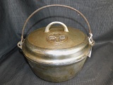 GRISWOLD NO. 8 CAST IRON TITE TOP SELF BASTING DUTCH OVEN #1278A, GRISWOLD NO. 8 CAST IRON LID #1288