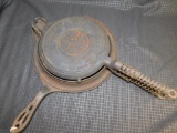 GRISWOLD NO. 8 CAST IRON WAFFLE IRON, MARK #314 & 315