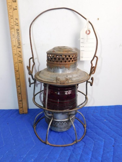 The Adams & Westlake Antique Railroad Globe Oil Lantern