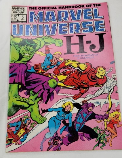 LOT OF (2) COMIC BOOKS THE OFFICIAL HANDBOOK OF THE MARVEL UNIVERSE "H - J FROM HANGMAN TO