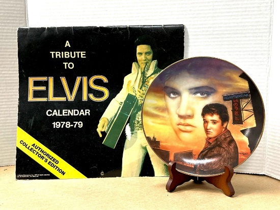 Elvis Calendar and Hit Parade Plate.