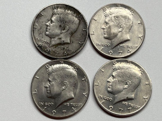 Half Dollar, 3-1974, 1977 (4 Total)