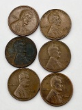 Cent, 1957 D, 1942, 1940, 1944, 1930, 1937, (6 Total)