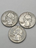 Quarters, 1964 D, (3 Total)