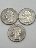 Quarters, 1964 D, (3 Total)