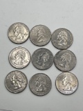 Quarters, Ohio 2002 P, UNC, AU, (9 Total)