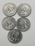 Quarters, Texas 2004 D, AU, (5 Total)