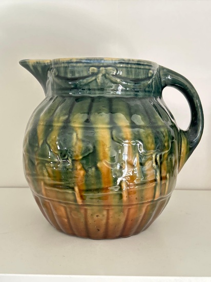 Green and Rust Glazed Pottery