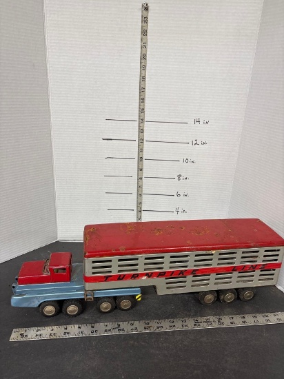 Friction Turnpike Metal Truck with Trailer.