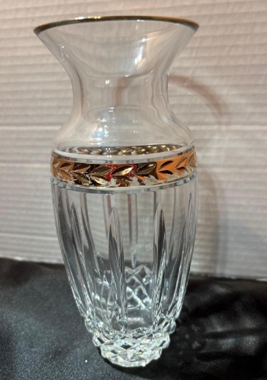 Vase, Lenox Crystal, Majestic Gold Flower Vase