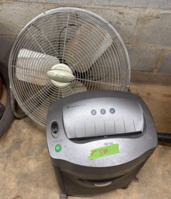 Lakewood 24" Tall Fan, Paper Shredder