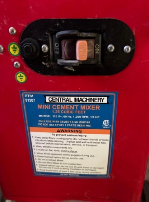 Cement Mixer, 110 Volt, New, Unused