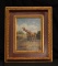 Exquisite Giraffe in the Savanna Landscape Oil Painting Signed by Artist 26x22.5 inches