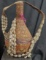 Old Handmade African Carrying Basket w. Cowrie Shells 1-lb, 11x6 inches