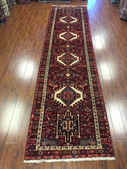 Antique Runner Rug Hand Woven Persian Heriz (Free Fedx) #1534