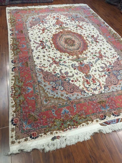 Antique Silk/Wool Hand Woven Persian Tabriz Rug (free Fedx shipping) #A5066