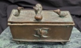 Old Benin Bronze Curios Box 5.5x4x2 inches, 2.00 lbs