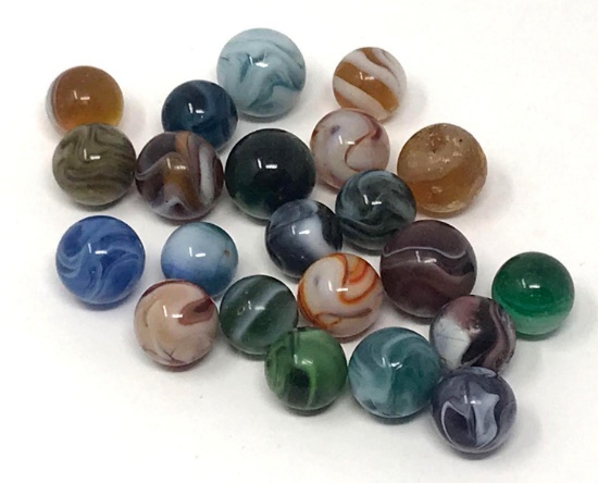 Vintage slag and glass marbles