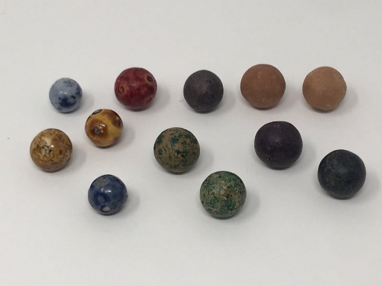 Vintage Bennington and stone marbles