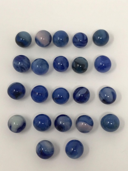 Vintage slag and glass marbles. NICE Blue color.
